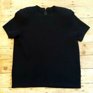 St John Basics Santana Knit Top Shirt Sz Med Blue